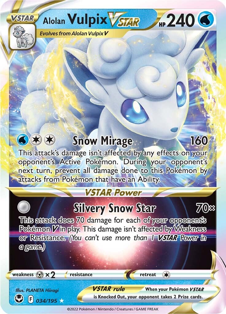 Alolan Vulpix VSTAR (034/195) [Sword & Shield: Silver Tempest] | Mindsight Gaming