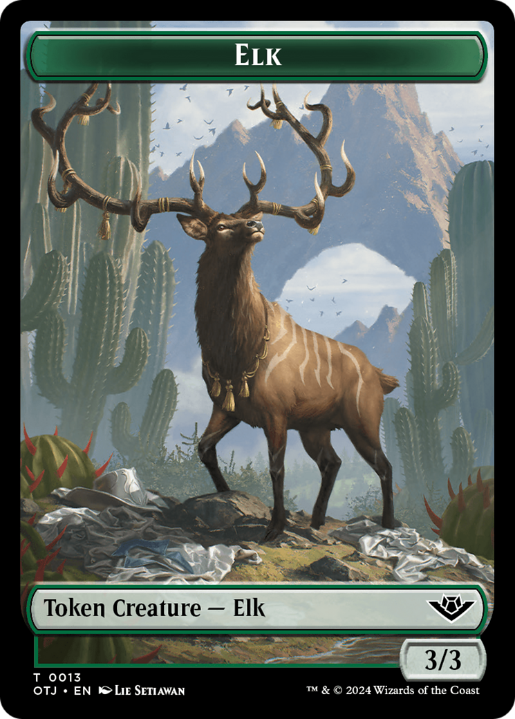 Mercenary // Elk Double-Sided Token [Outlaws of Thunder Junction Tokens] | Mindsight Gaming