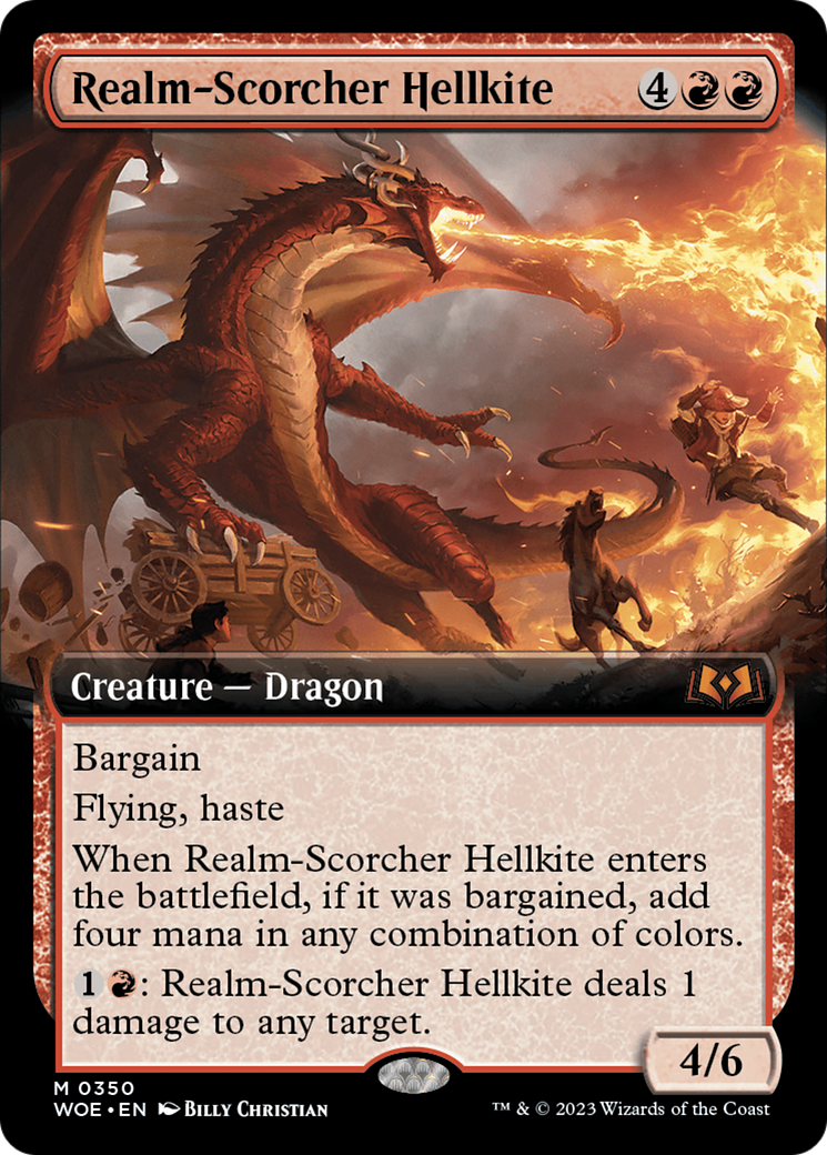 Realm-Scorcher Hellkite (Extended Art) [Wilds of Eldraine] | Mindsight Gaming