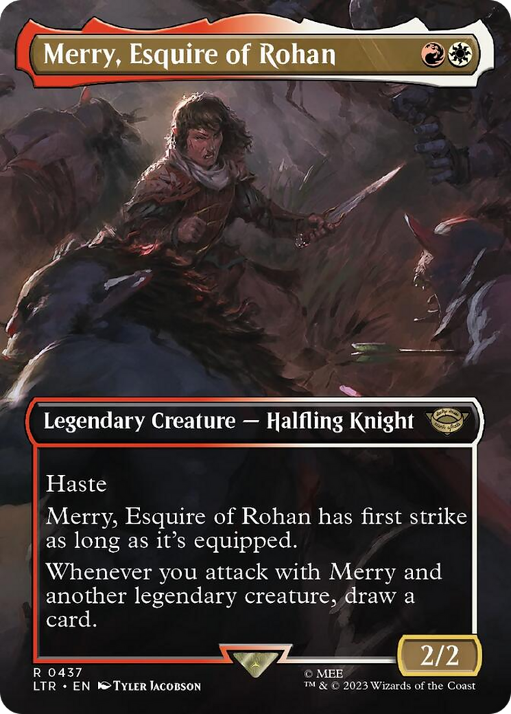 Merry, Esquire of Rohan (Borderless Alternate Art) [The Lord of the Rings: Tales of Middle-Earth] | Mindsight Gaming