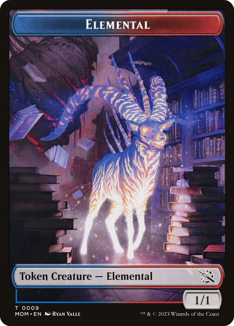 Elemental (09) // Dinosaur Double-Sided Token [March of the Machine Tokens] | Mindsight Gaming