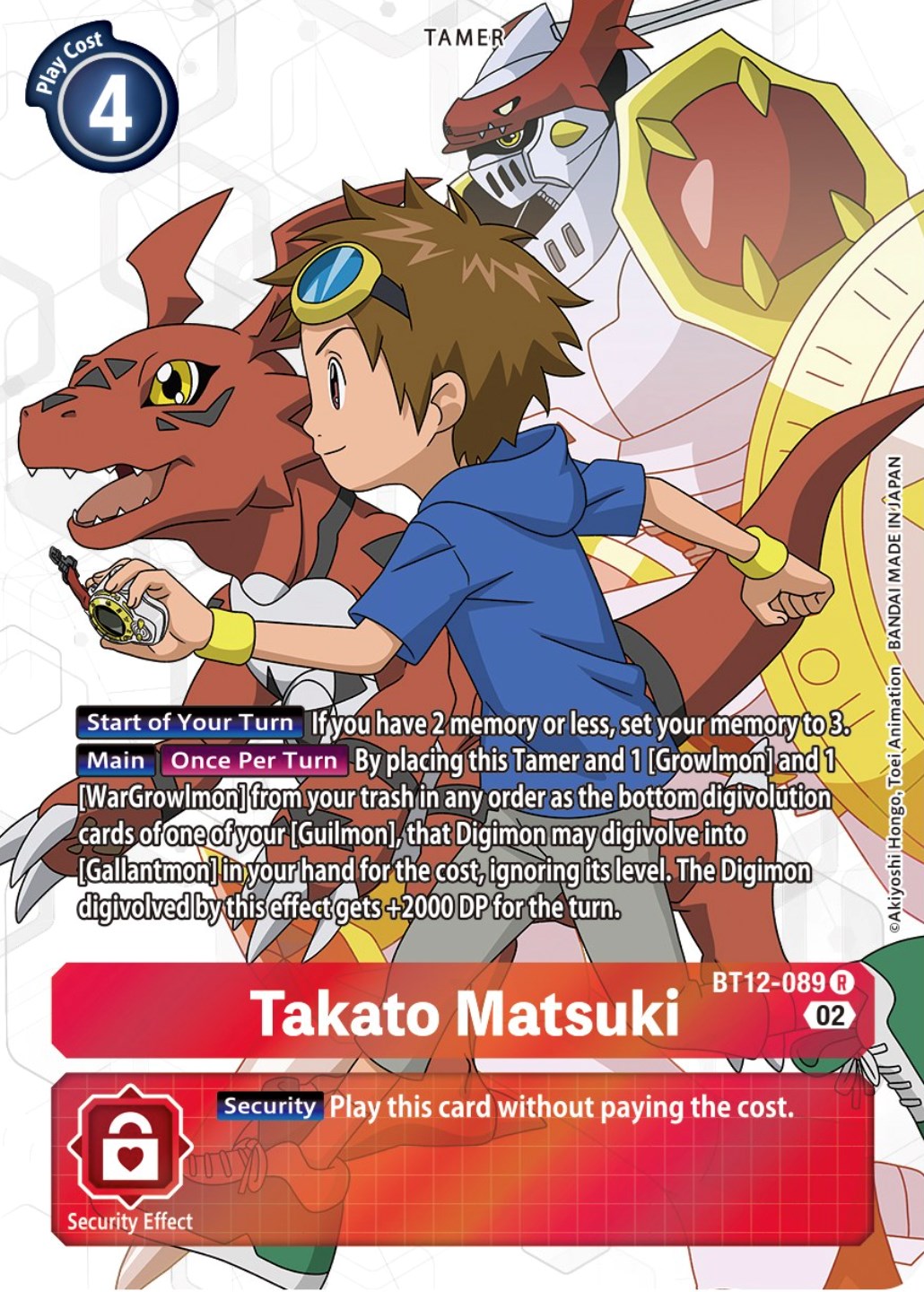 Takato Matsuki [BT12-089] (Alternate Art) [Across Time] | Mindsight Gaming