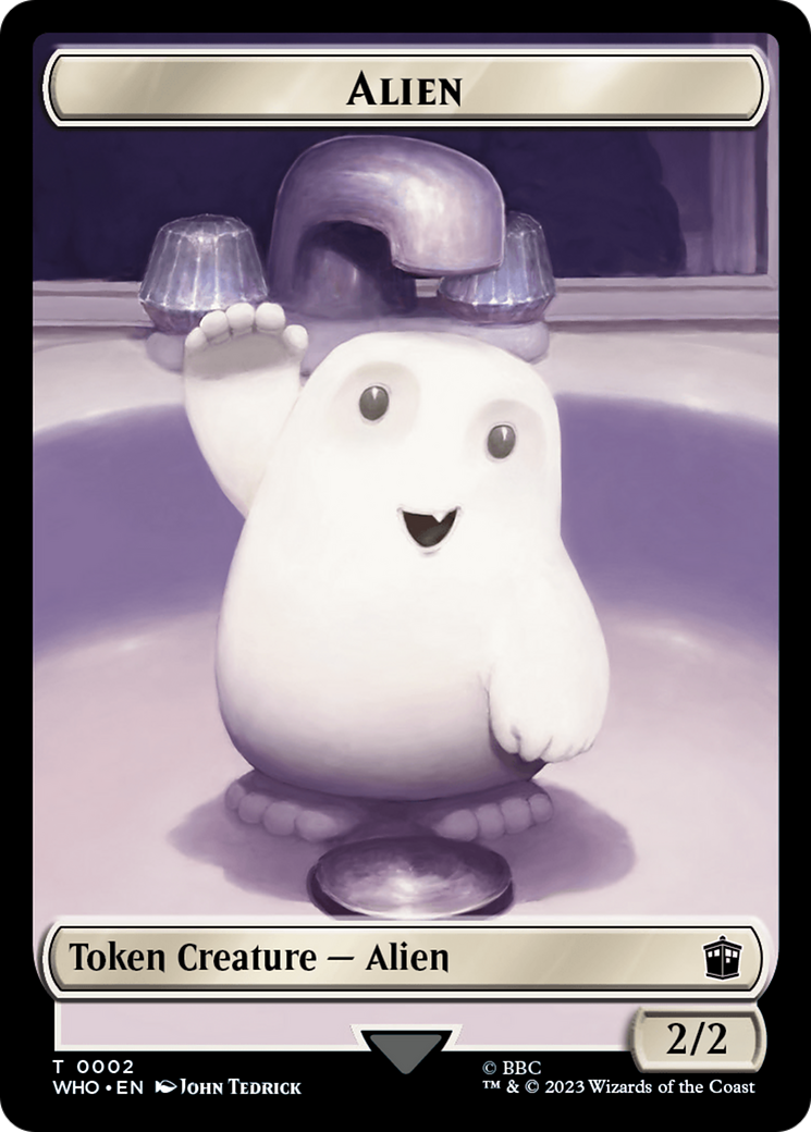 Alien // Alien Salamander Double-Sided Token [Doctor Who Tokens] | Mindsight Gaming