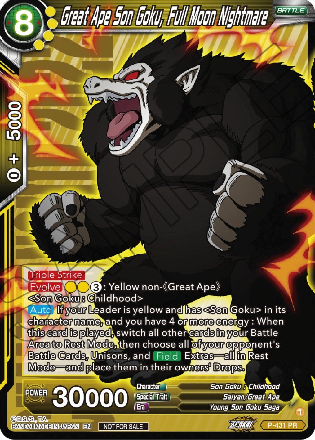 Great Ape Son Goku, Full Moon Nightmare (P-431) [Promotion Cards] | Mindsight Gaming