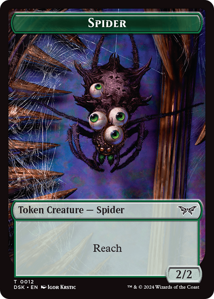 Insect (0013) // Spider Double-Sided Token [Duskmourn: House of Horror Tokens] | Mindsight Gaming