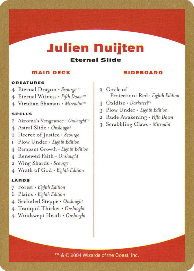 Julien Nuijten Decklist [World Championship Decks 2004] | Mindsight Gaming