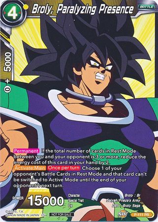 Broly, Paralyzing Presence (Broly Pack Vol. 3) (P-111) [Promotion Cards] | Mindsight Gaming