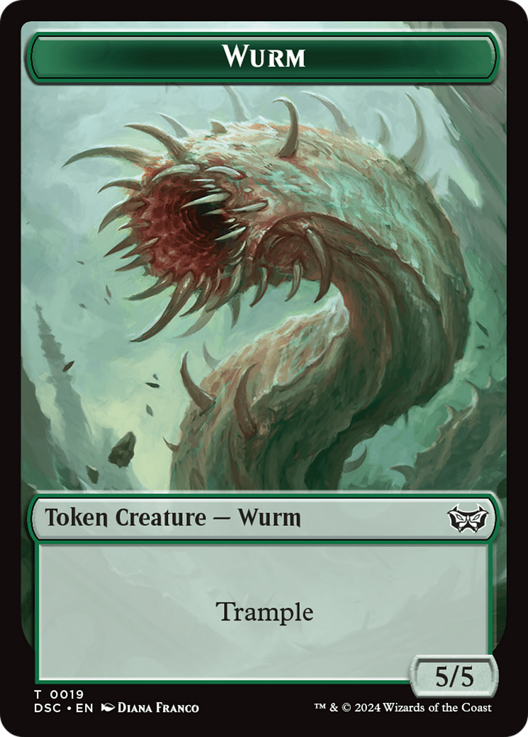 Wurm (0019) // Insect (0010) Double-Sided Token [Duskmourn: House of Horror Commander Tokens] | Mindsight Gaming