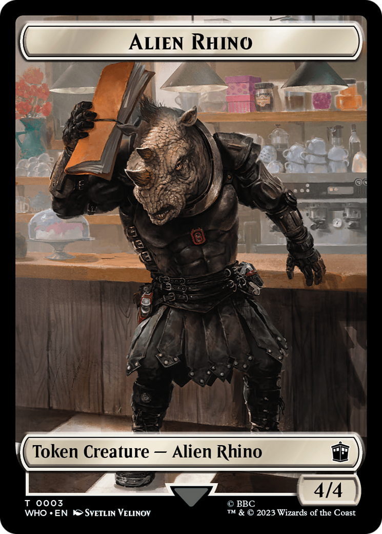 Alien Rhino // Cyberman Double-Sided Token [Doctor Who Tokens] | Mindsight Gaming