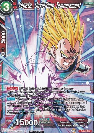 Vegeta, Unyielding Temperament (Power Booster: World Martial Arts Tournament) (P-143) [Promotion Cards] | Mindsight Gaming