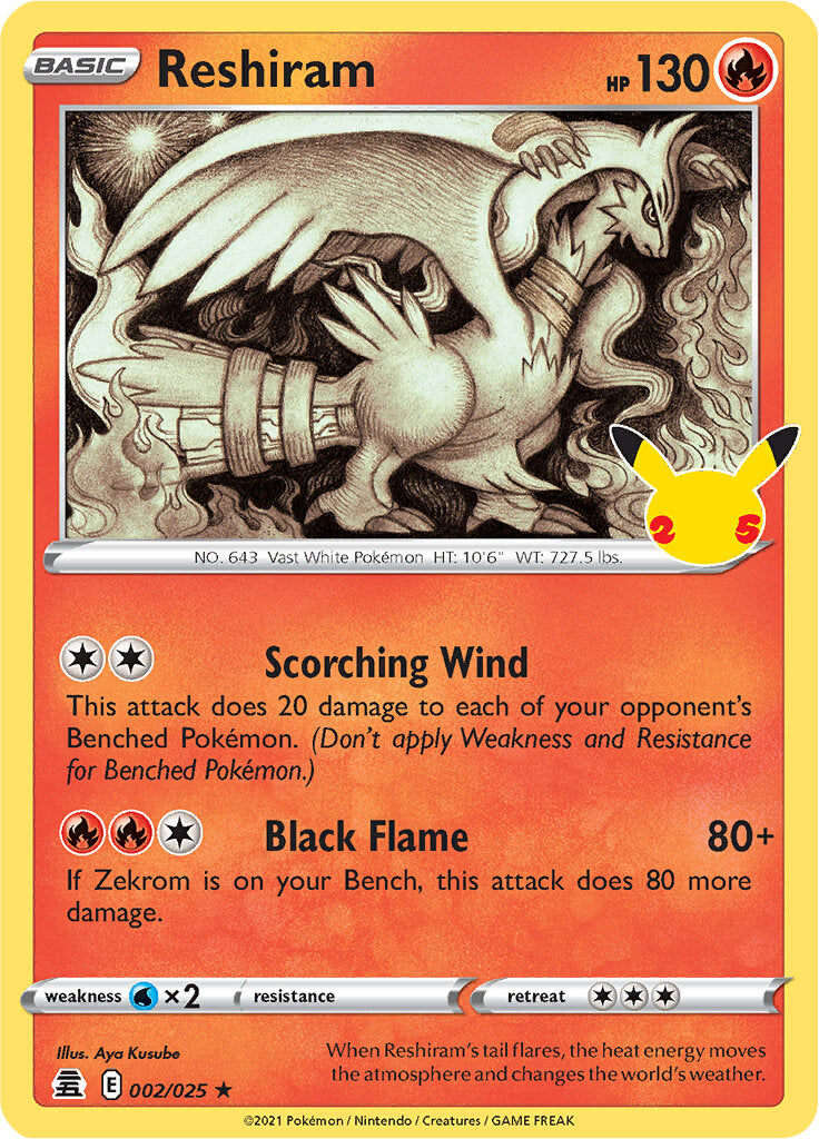 Reshiram (002/025) [Celebrations: 25th Anniversary] | Mindsight Gaming