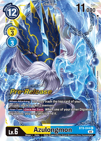 Azulongmon [BT8-044] [New Awakening Pre-Release Cards] | Mindsight Gaming