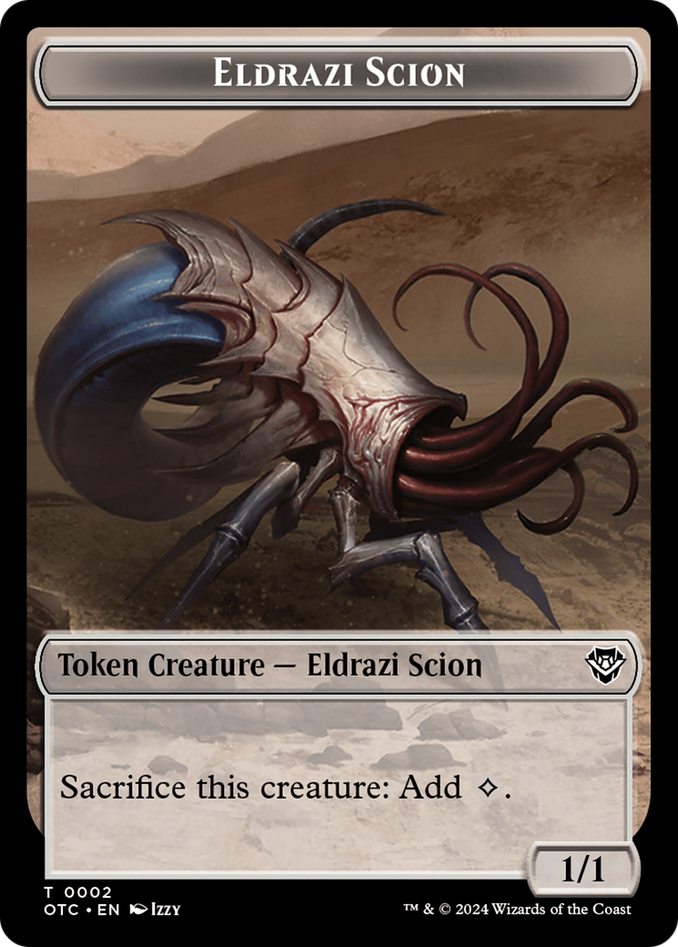 Eldrazi Scion // Manifest Double-Sided Token [Outlaws of Thunder Junction Commander Tokens] | Mindsight Gaming