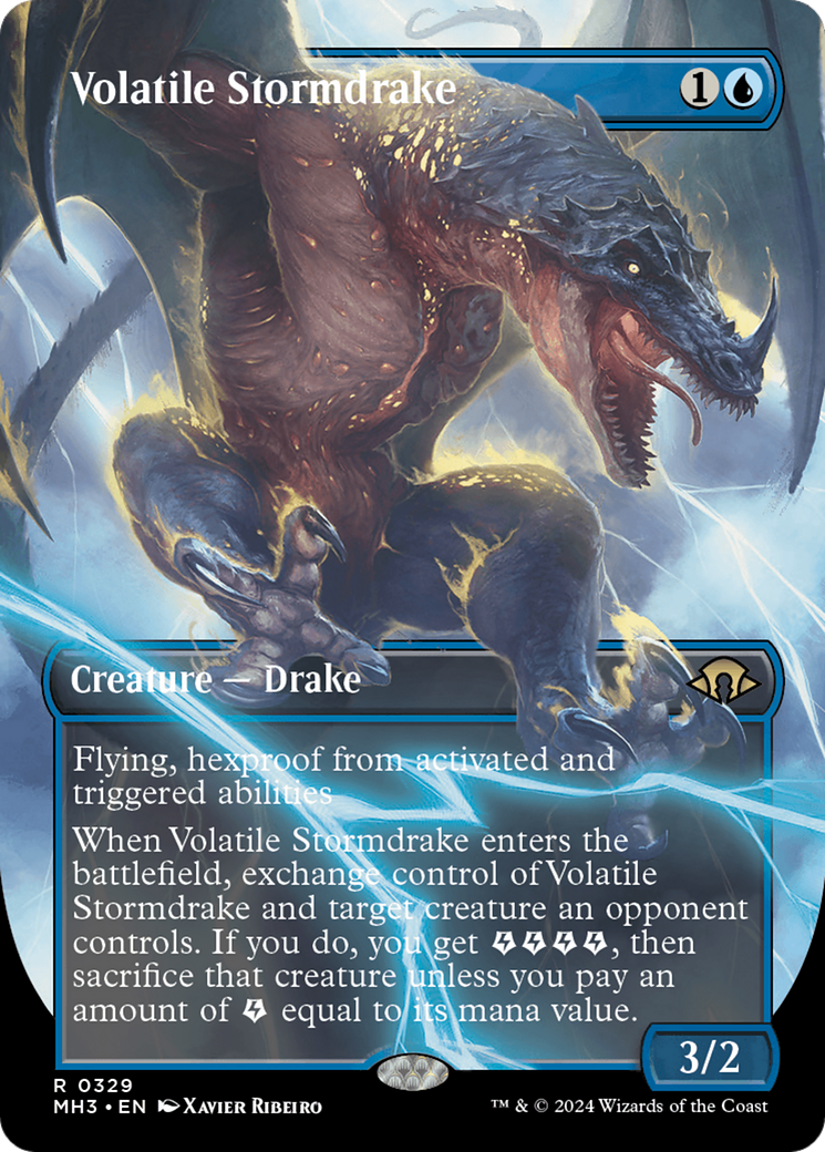 Volatile Stormdrake (Borderless) [Modern Horizons 3] | Mindsight Gaming