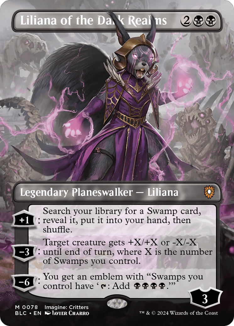 Liliana of the Dark Realms (Borderless) [Bloomburrow Commander] | Mindsight Gaming