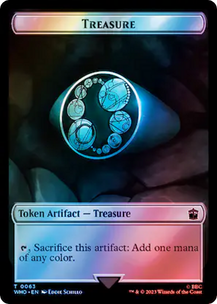 Alien Angel // Treasure (0063) Double-Sided Token (Surge Foil) [Doctor Who Tokens] | Mindsight Gaming