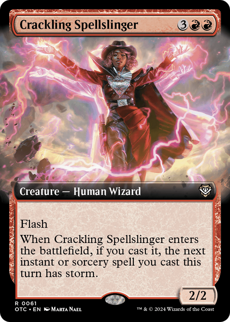 Crackling Spellslinger (Extended Art) [Outlaws of Thunder Junction Commander] | Mindsight Gaming