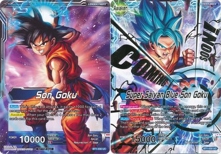 Son Goku // Super Saiyan Blue Son Goku (Hot Stamped) (BT1-030) [Promotion Cards] | Mindsight Gaming