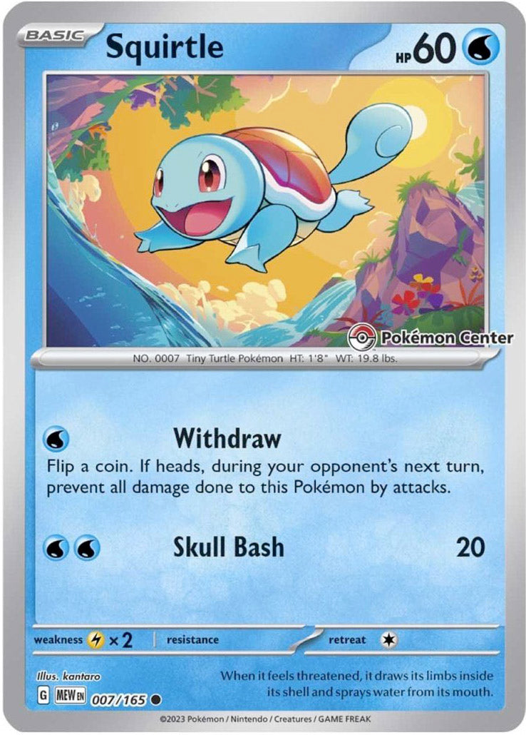 Squirtle (007/165) (Pokemon Center Exclusive) [Scarlet & Violet: Black Star Promos] | Mindsight Gaming