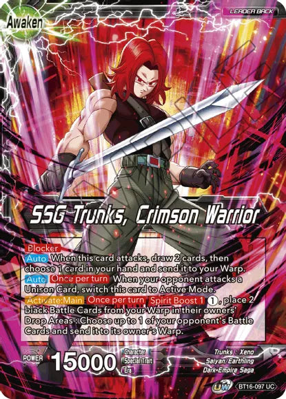 Trunks // SSG Trunks, Crimson Warrior (BT16-097) [Realm of the Gods] | Mindsight Gaming