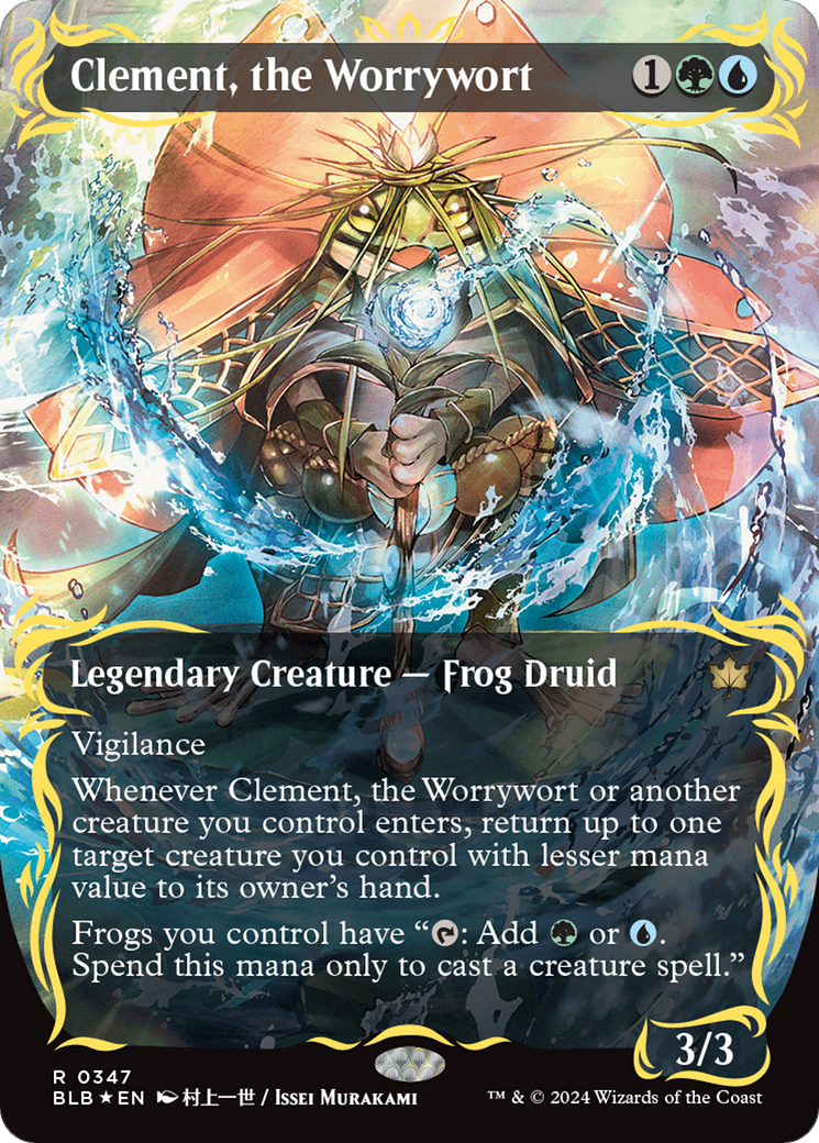 Clement, the Worrywort (Borderless) (Raised Foil) [Bloomburrow] | Mindsight Gaming