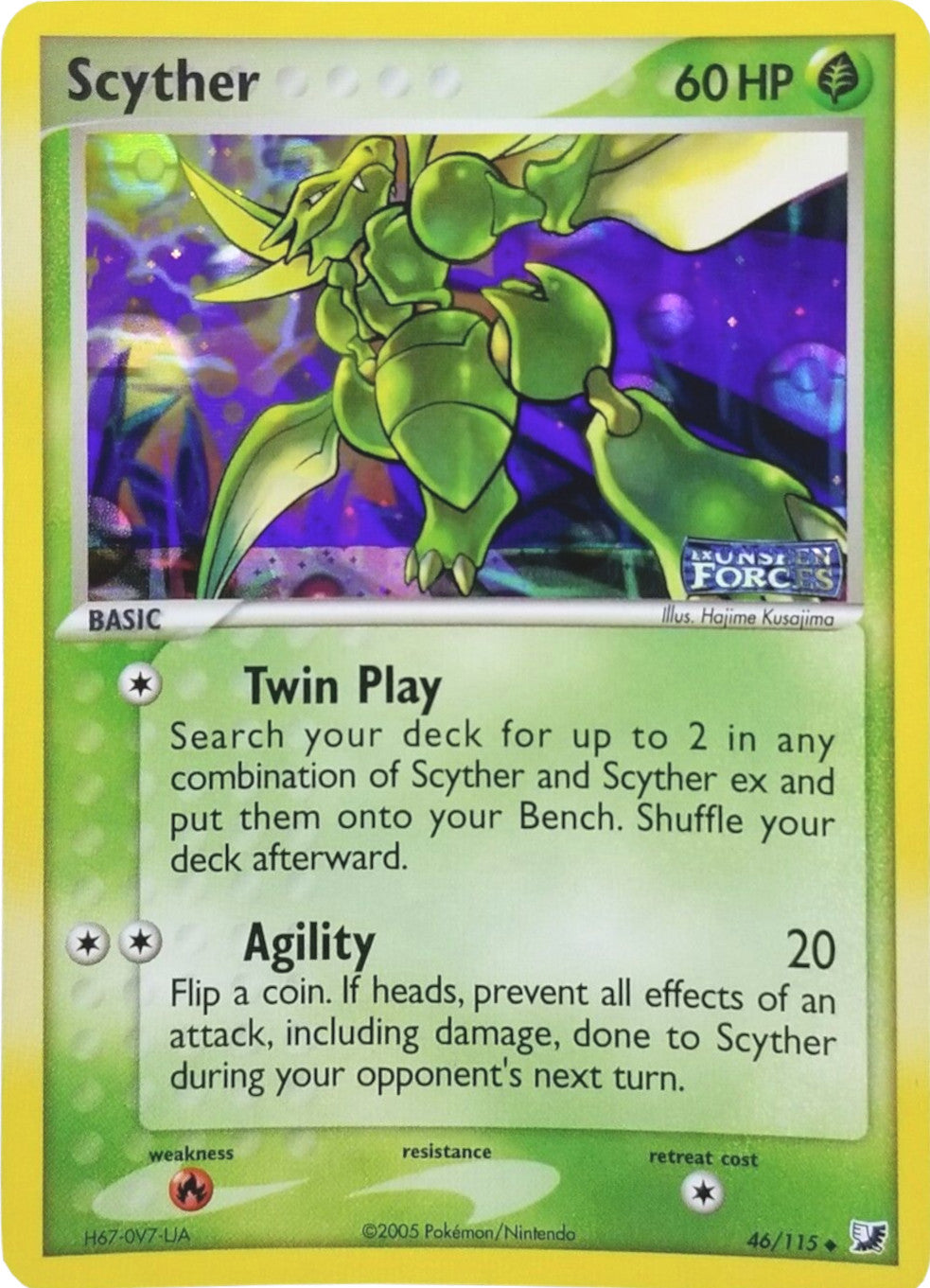 Scyther (46/115) (Stamped) [EX: Unseen Forces] | Mindsight Gaming