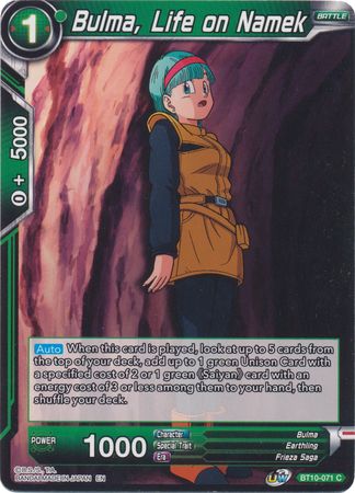 Bulma, Life on Namek (BT10-071) [Rise of the Unison Warrior 2nd Edition] | Mindsight Gaming