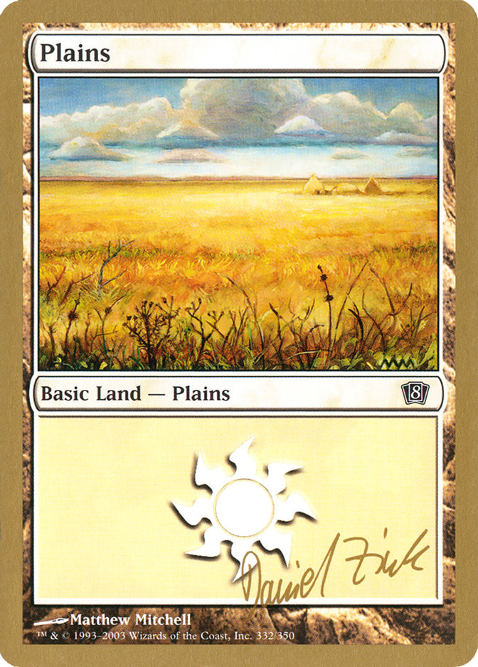 Plains (dz332) (Daniel Zink) [World Championship Decks 2003] | Mindsight Gaming