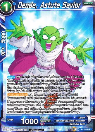 Dende, Astute Savior (Power Booster) (P-150) [Promotion Cards] | Mindsight Gaming