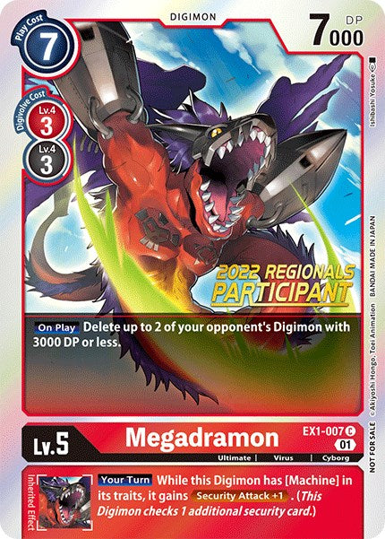 Megadramon [EX1-007] (2022 Championship Online Regional) (Online Participant) [Classic Collection Promos] | Mindsight Gaming