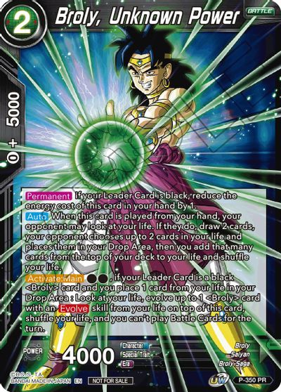 Broly, Unknown Power (P-350) [Tournament Promotion Cards] | Mindsight Gaming