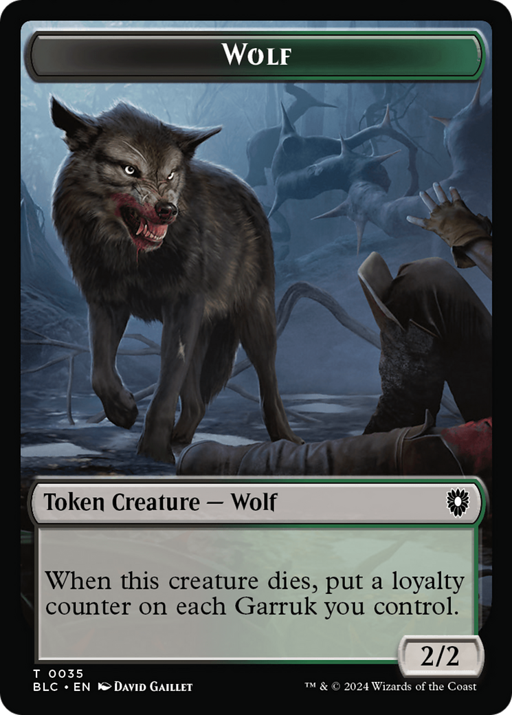 Human Soldier // Wolf (035) Double-Sided Token [Bloomburrow Commander Tokens] | Mindsight Gaming