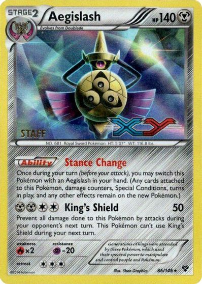 Aegislash (86/146) (Staff Prerelease Promo) [XY: Black Star Promos] | Mindsight Gaming