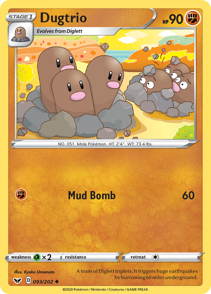 Dugtrio (093/202) [Sword & Shield: Base Set] | Mindsight Gaming