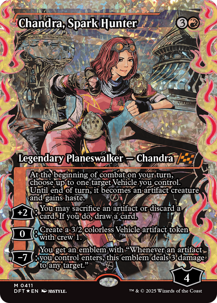 Chandra, Spark Hunter (Showcase) (Fracture Foil) [Aetherdrift] | Mindsight Gaming