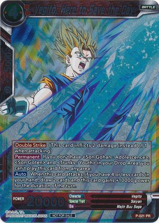 Vegito, Here to Save the Day (P-021) [Promotion Cards] | Mindsight Gaming