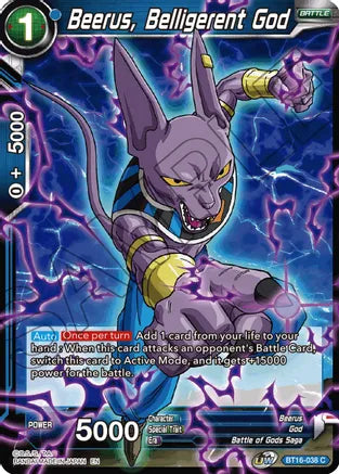 Beerus, Belligerent God (BT16-038) [Realm of the Gods] | Mindsight Gaming