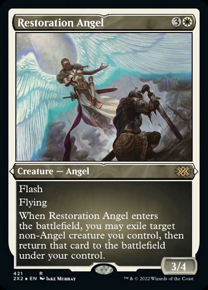 Restoration Angel (Foil Etched) [Double Masters 2022] | Mindsight Gaming