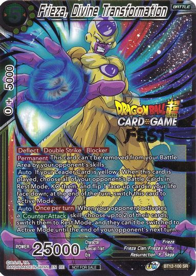 Frieza, Divine Transformation (Card Game Fest 2022) (BT12-100) [Tournament Promotion Cards] | Mindsight Gaming