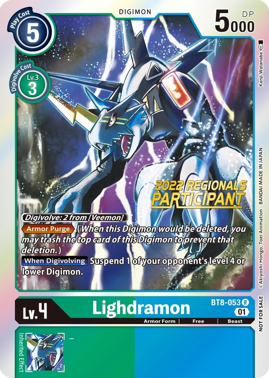 Lighdramon [BT8-053] (2022 Championship Offline Regional) (Online Participant) [New Awakening Promos] | Mindsight Gaming