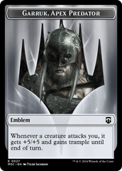 Garruk, Apex Predator Emblem // Saproling Double-Sided Token [Modern Horizons 3 Commander Tokens] | Mindsight Gaming