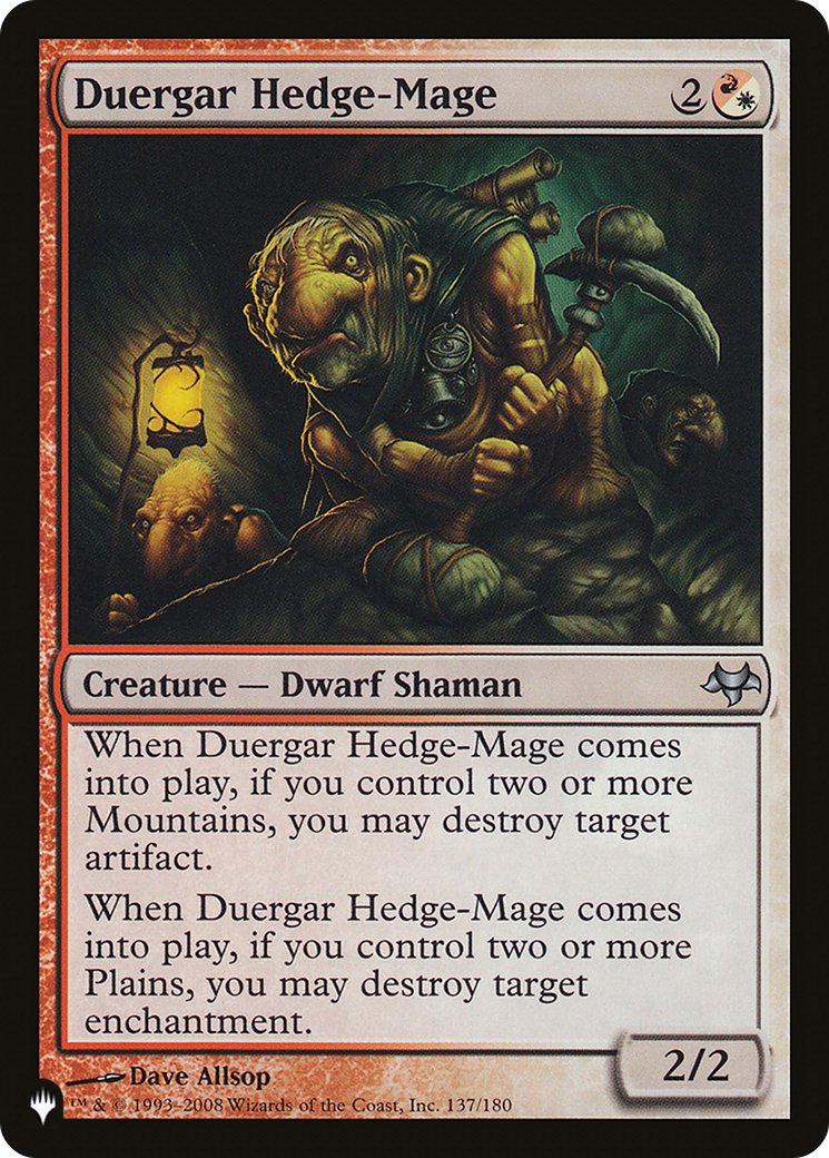 Duergar Hedge-Mage [The List Reprints] | Mindsight Gaming