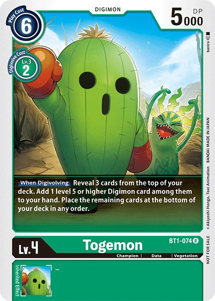 Togemon [BT1-074] (Official Tournament Pack Vol.3) [Release Special Booster Promos] | Mindsight Gaming