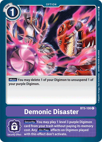 Demonic Disaster [BT5-106] [Battle of Omni] | Mindsight Gaming