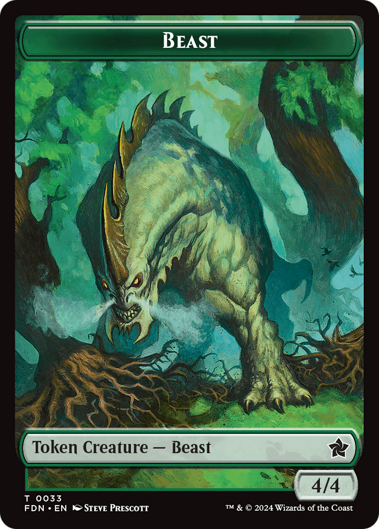 Dog // Beast (0033) Double-Sided Token [Foundations Tokens] | Mindsight Gaming