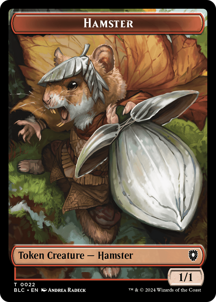 Hamster // Saproling Double-Sided Token [Bloomburrow Commander Tokens] | Mindsight Gaming