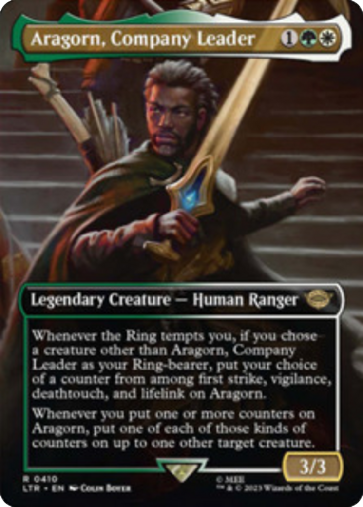 Aragorn, Company Leader (Borderless Alternate Art) [The Lord of the Rings: Tales of Middle-Earth] | Mindsight Gaming