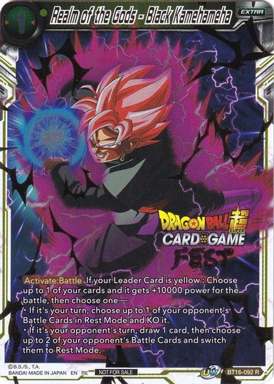 Realm of the Gods - Black Kamehameha (Card Game Fest 2022) (BT16-092) [Tournament Promotion Cards] | Mindsight Gaming