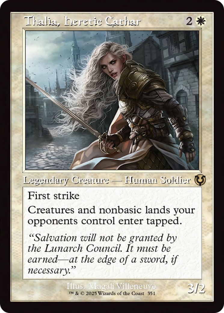 Thalia, Heretic Cathar (Retro Frame) [Innistrad Remastered] | Mindsight Gaming