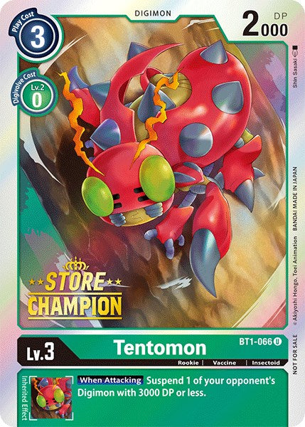 Tentomon [BT1-066] (Store Champion) [Release Special Booster Promos] | Mindsight Gaming